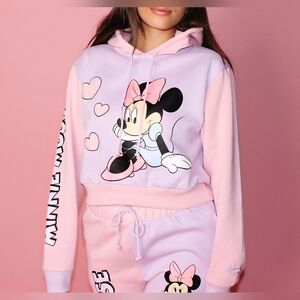 Pink and Purple Minnie Mouse Womens Hoodie and Jogger Set